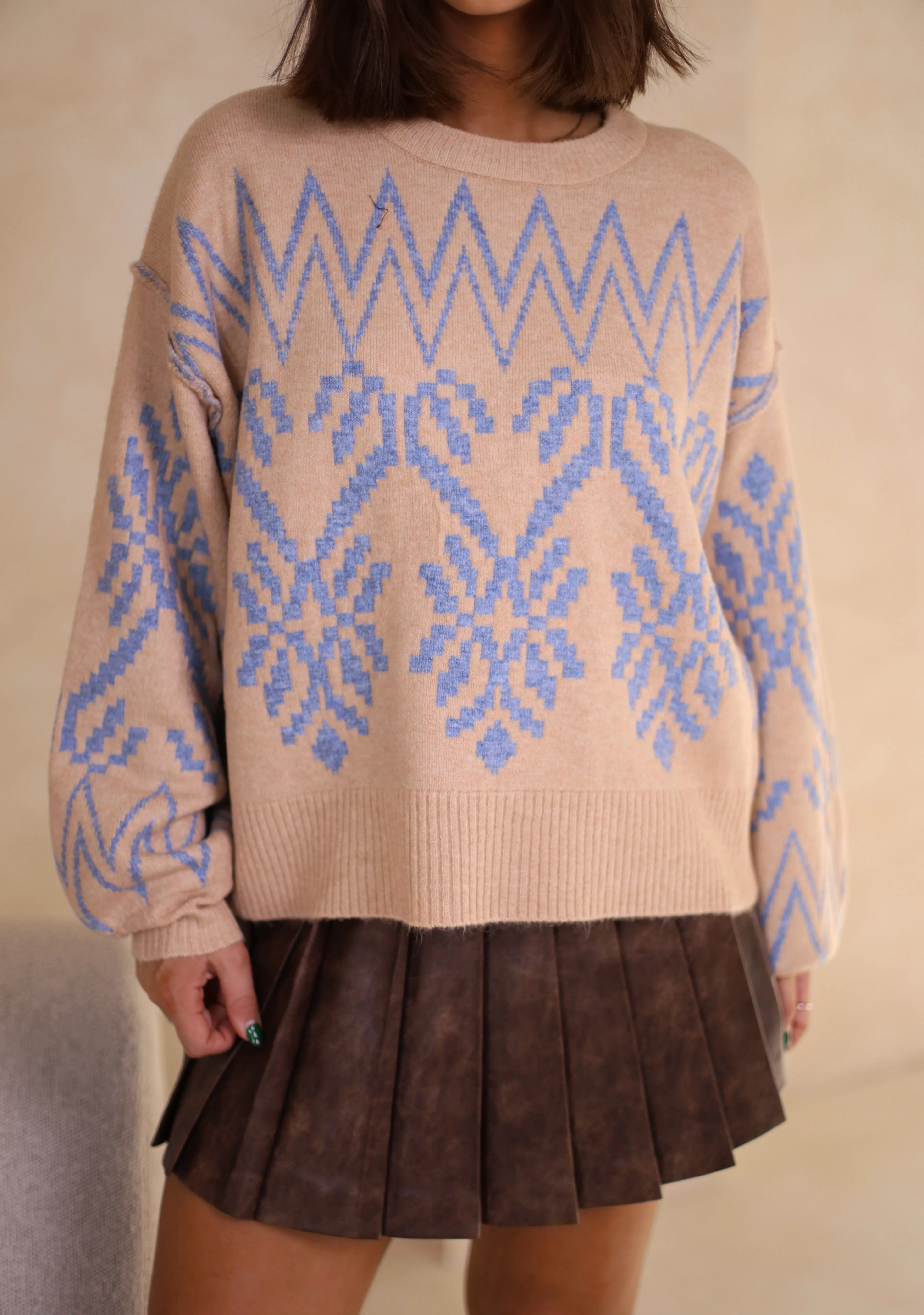 Cream Alpine Knit Sweater