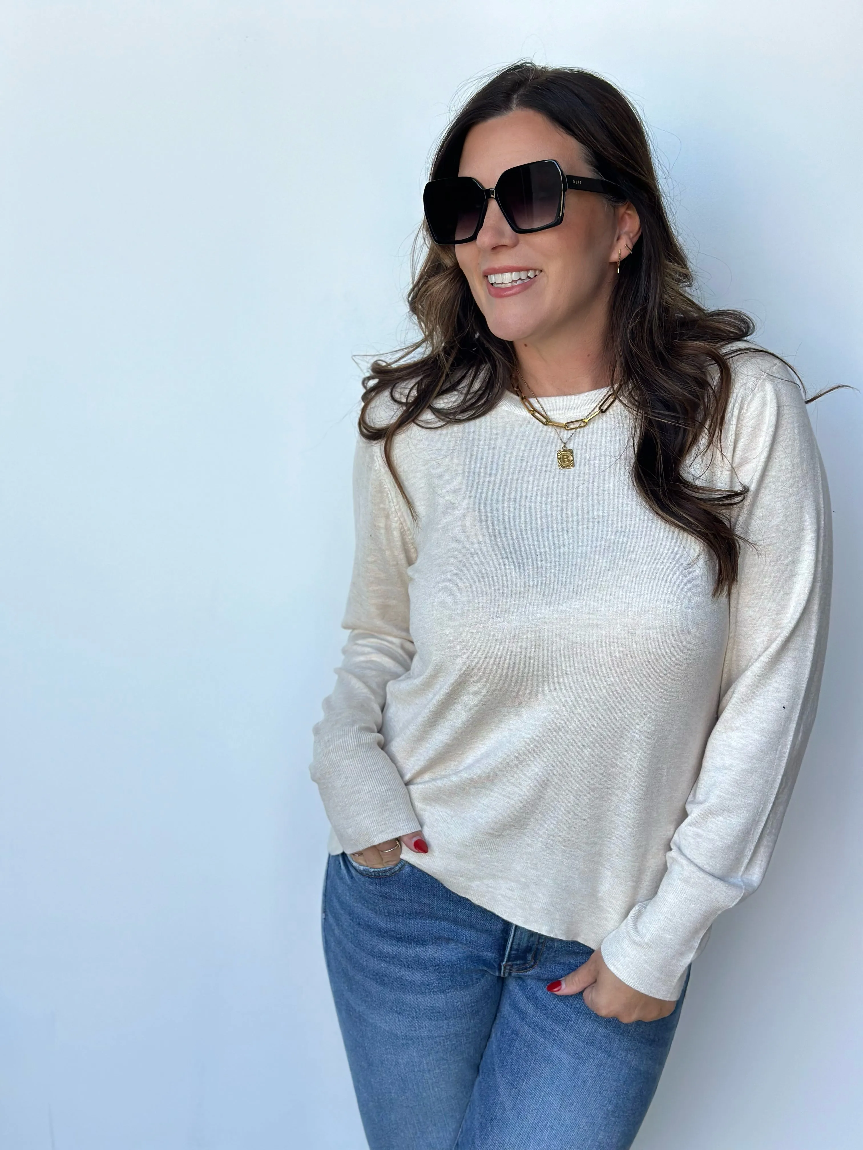 Cream Long Sleeve Sweater