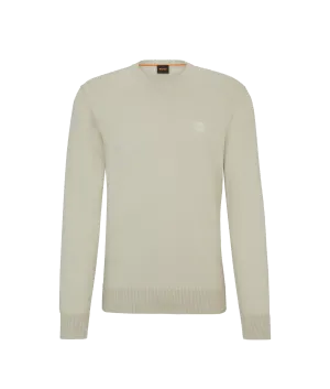 Crew-neck Sweater in Cotton and Cashmere With Logo - Beige