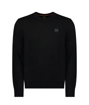 Crew-neck Sweater in Cotton and Cashmere With Logo - Black