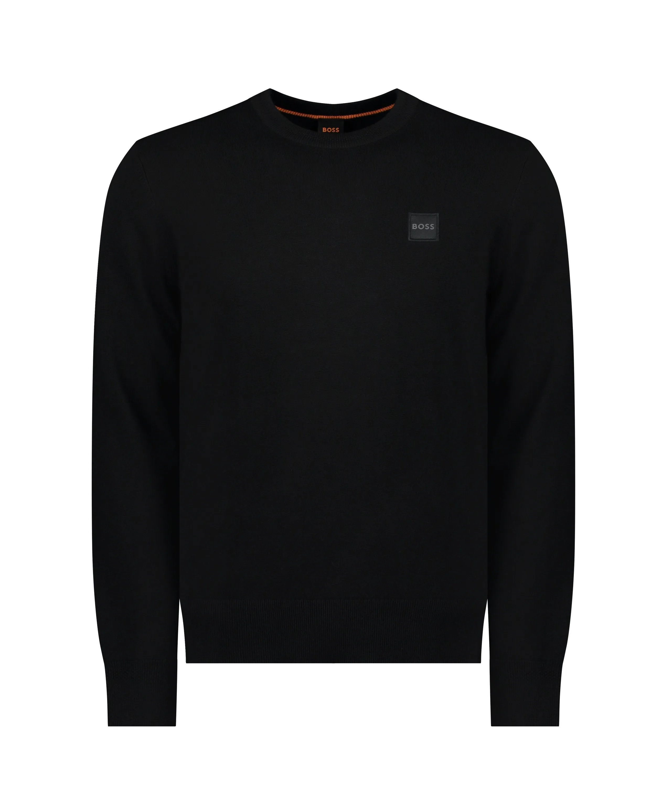 Crew-neck Sweater in Cotton and Cashmere With Logo - Black