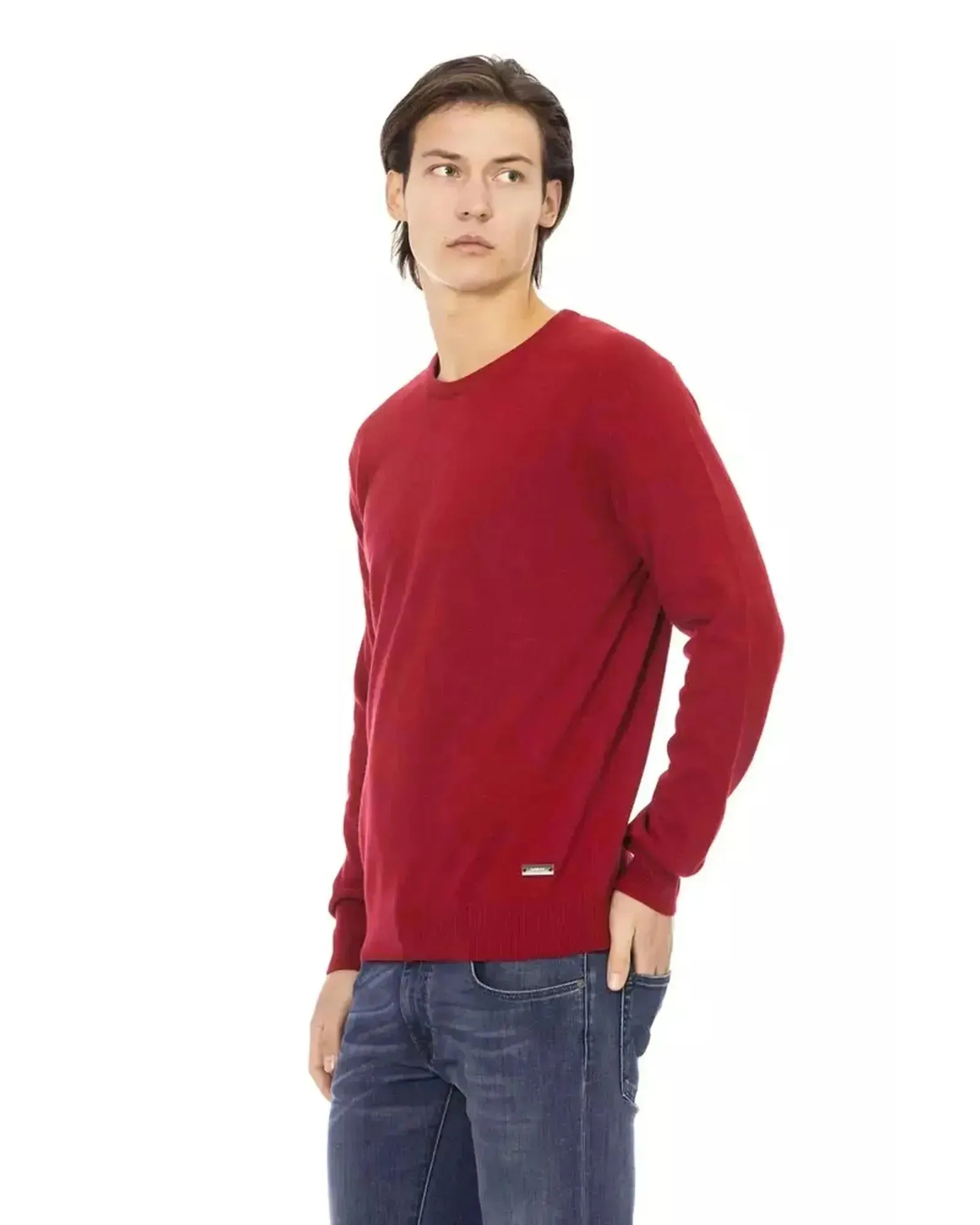 Crewneck Sweater with Baldinini Monogram Detail L Men