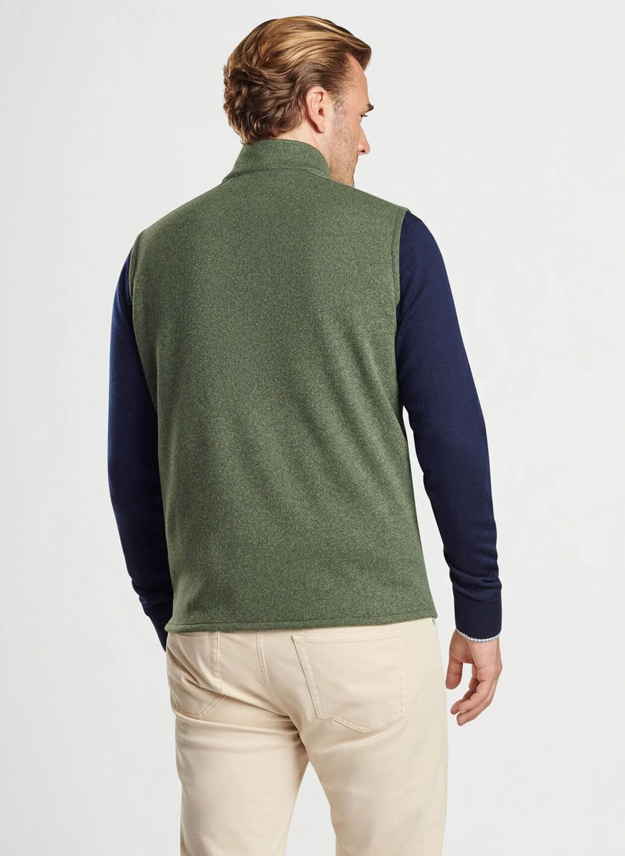 Crown Sweater Fleece Vest in Dark Olive by Peter Millar