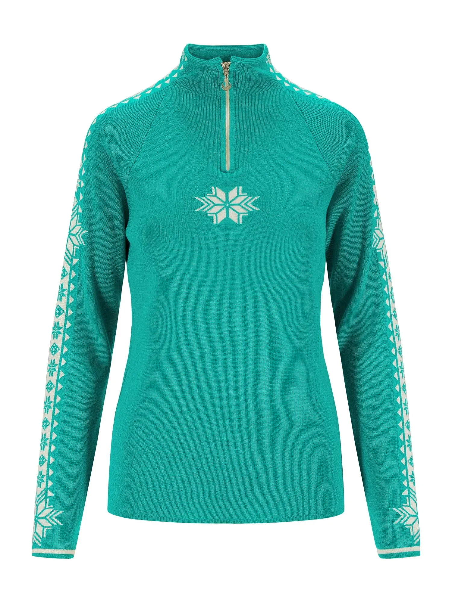 Peacock and Off White Womens Dale of Norway Geilo Sweater