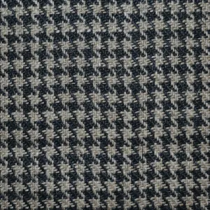 Dark Brown and Beige 1/8th" Classic Dogtooth Check 100% Irish Linen