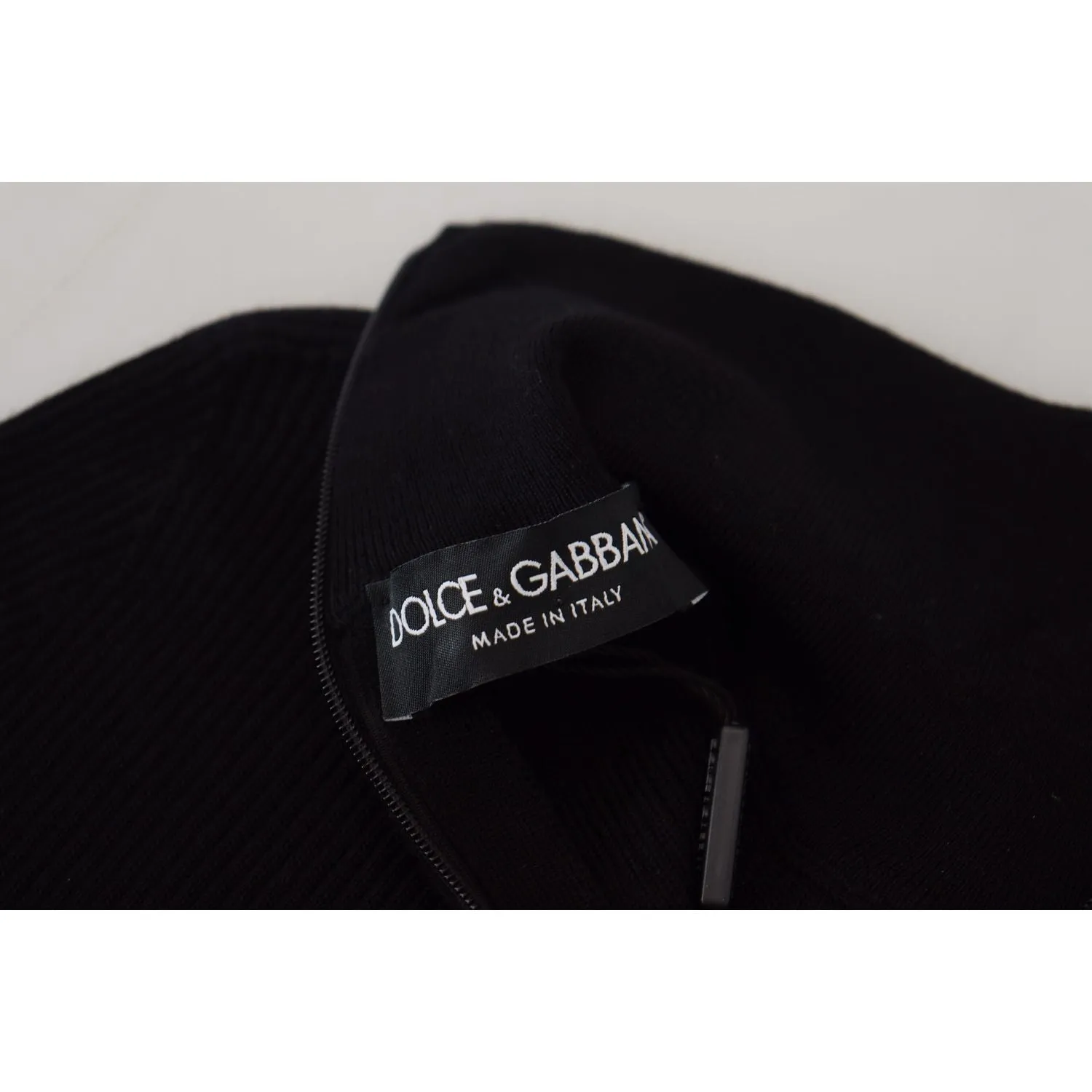 Dolce & Gabbana Elegant Black Wool Half Zip Turtleneck Sweater