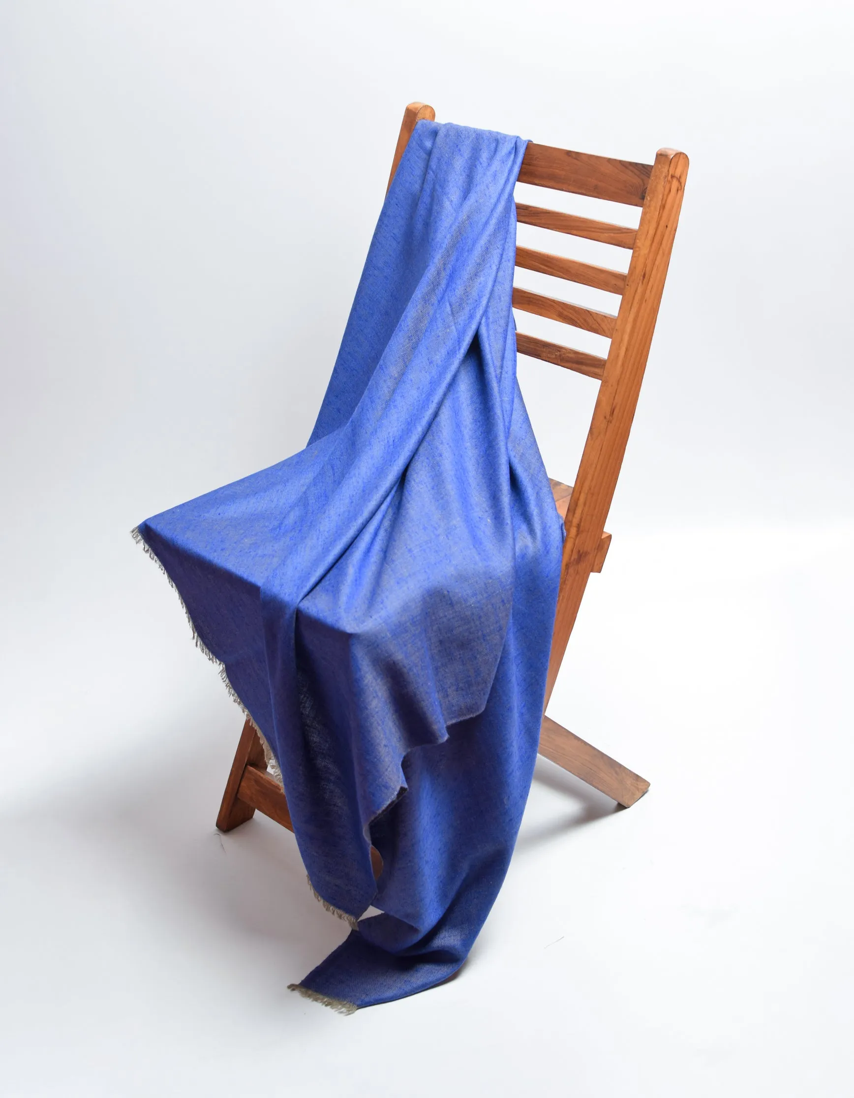 Dual Blue Handwoven Reversible Cashmere Pashmina Shawl