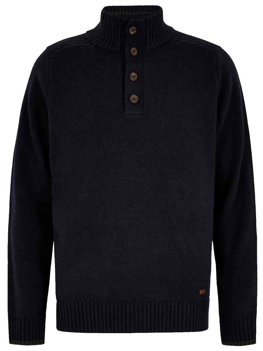 DUBARRY Parkplace Button Neck Sweater - Men's - Navy