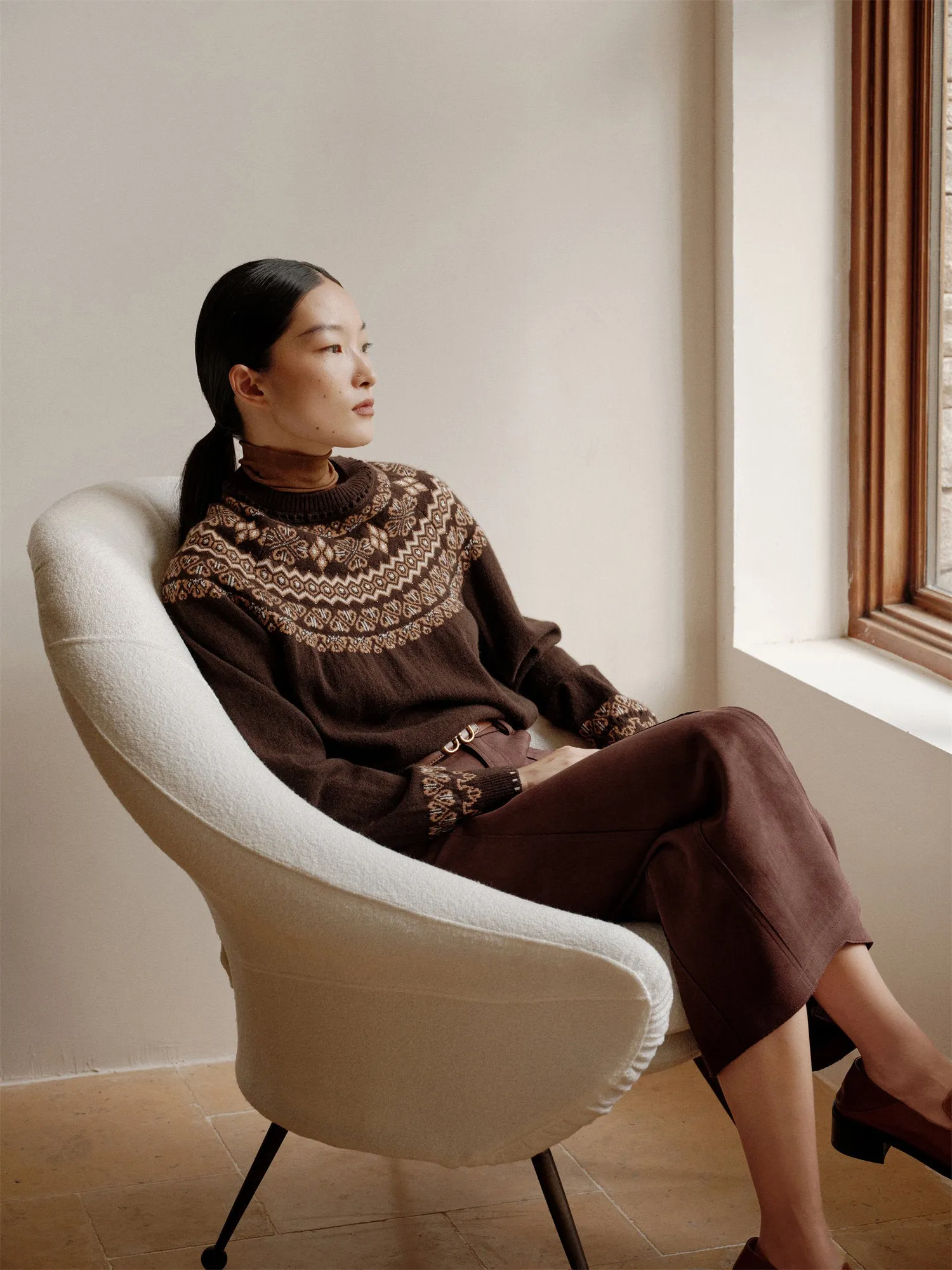 EP YAYING Jacquard Knitted Sweater