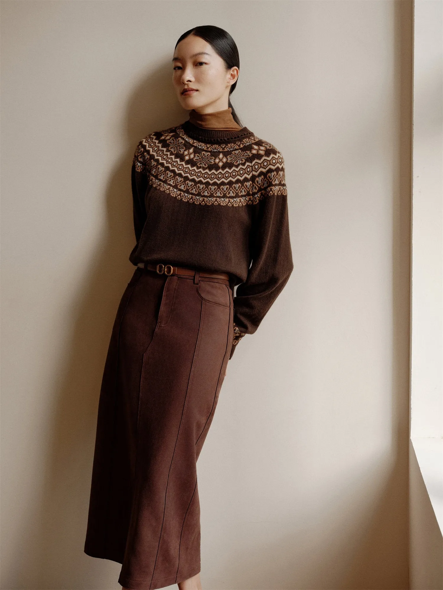 EP YAYING Jacquard Knitted Sweater