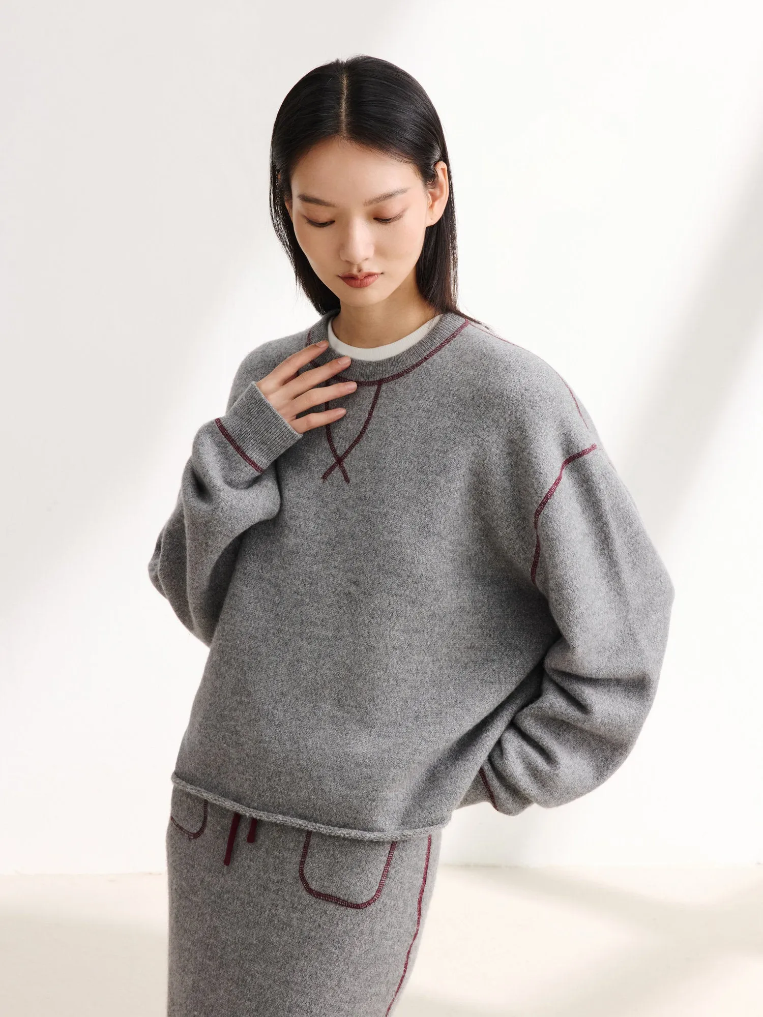 EP YAYING Knitted Sweatshirt Pullover