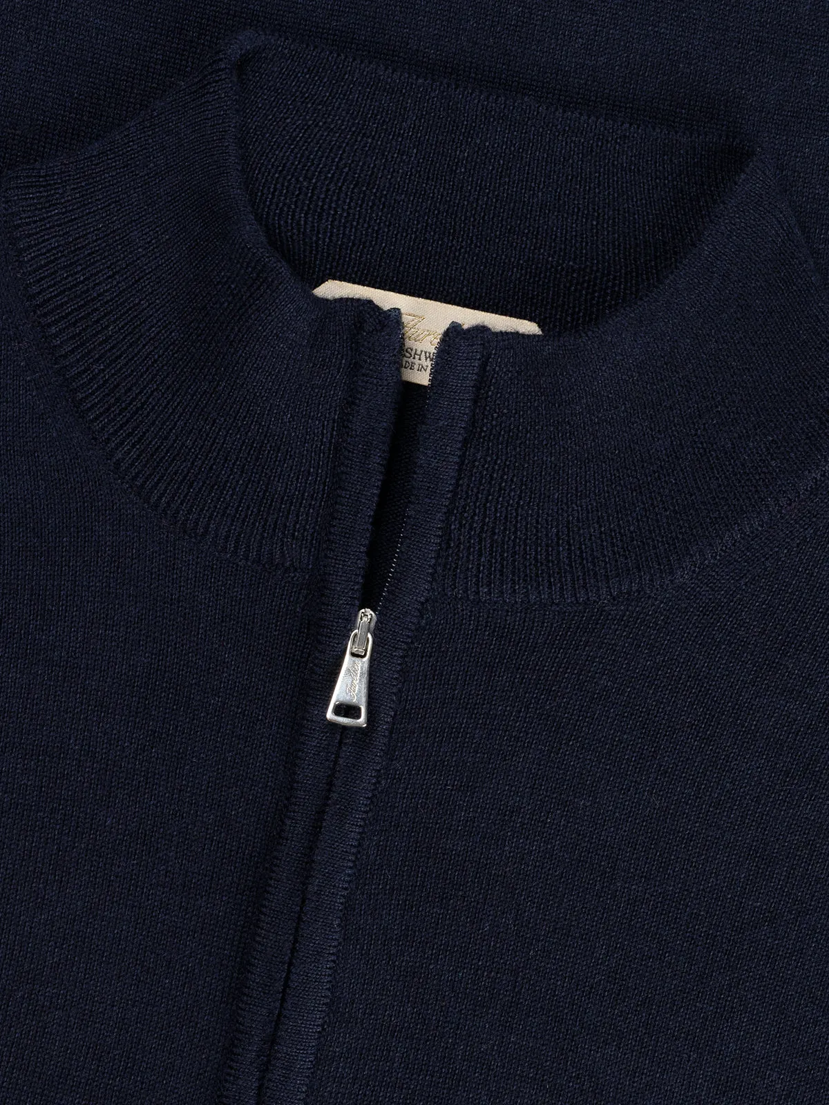 Extrafine Merino Zipper Vest Navy