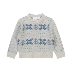 Fin Sweater Fair Isle Snowflake Wool Sweater