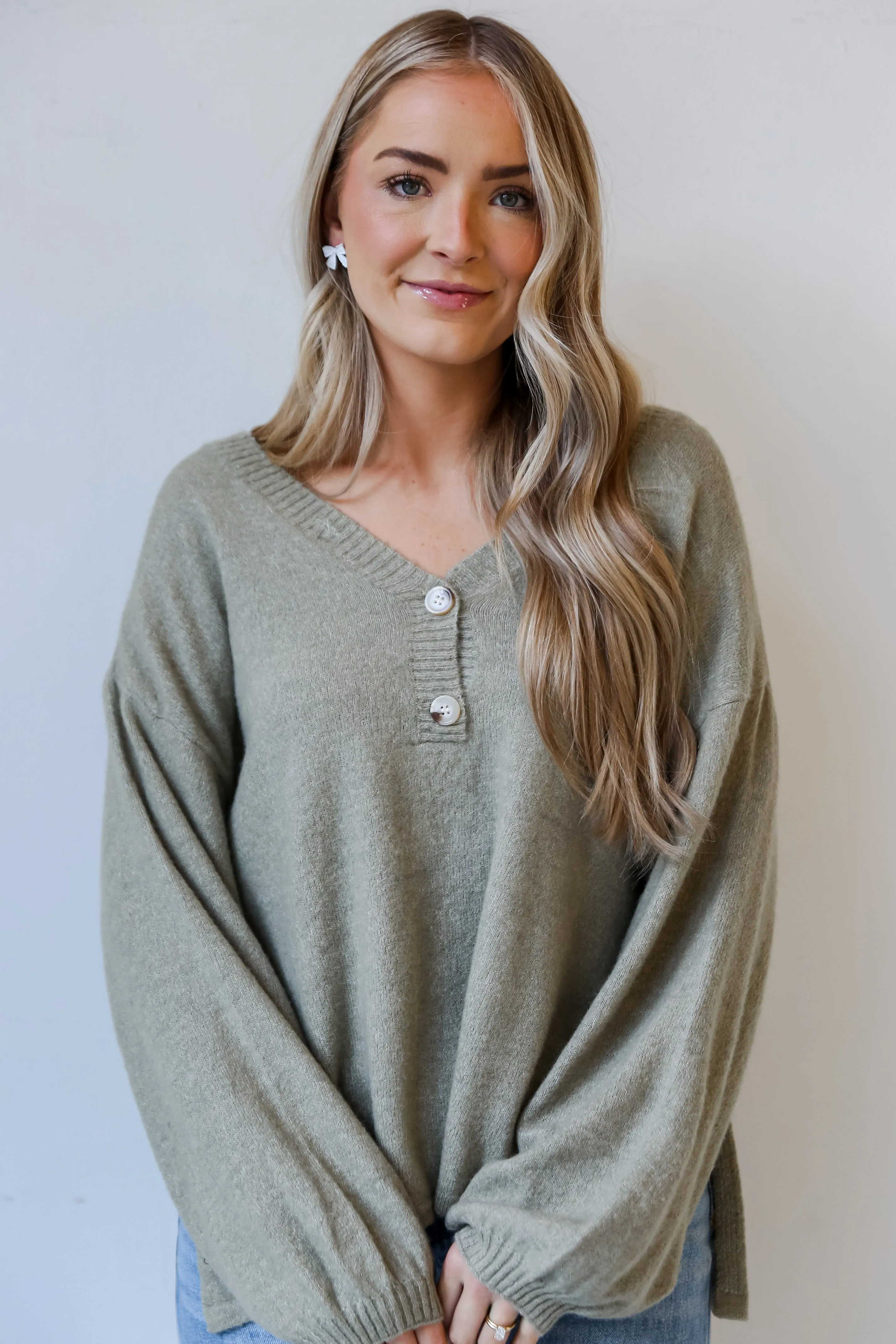 FINAL SALE - Warm Vibes Sage Oversized Sweater