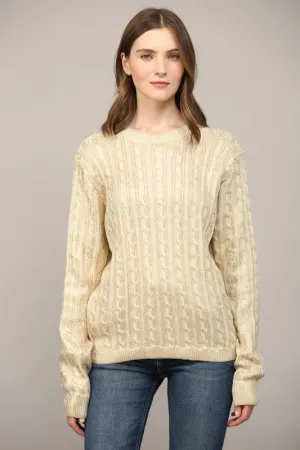 Fiona Foil Cable Knit Sweater