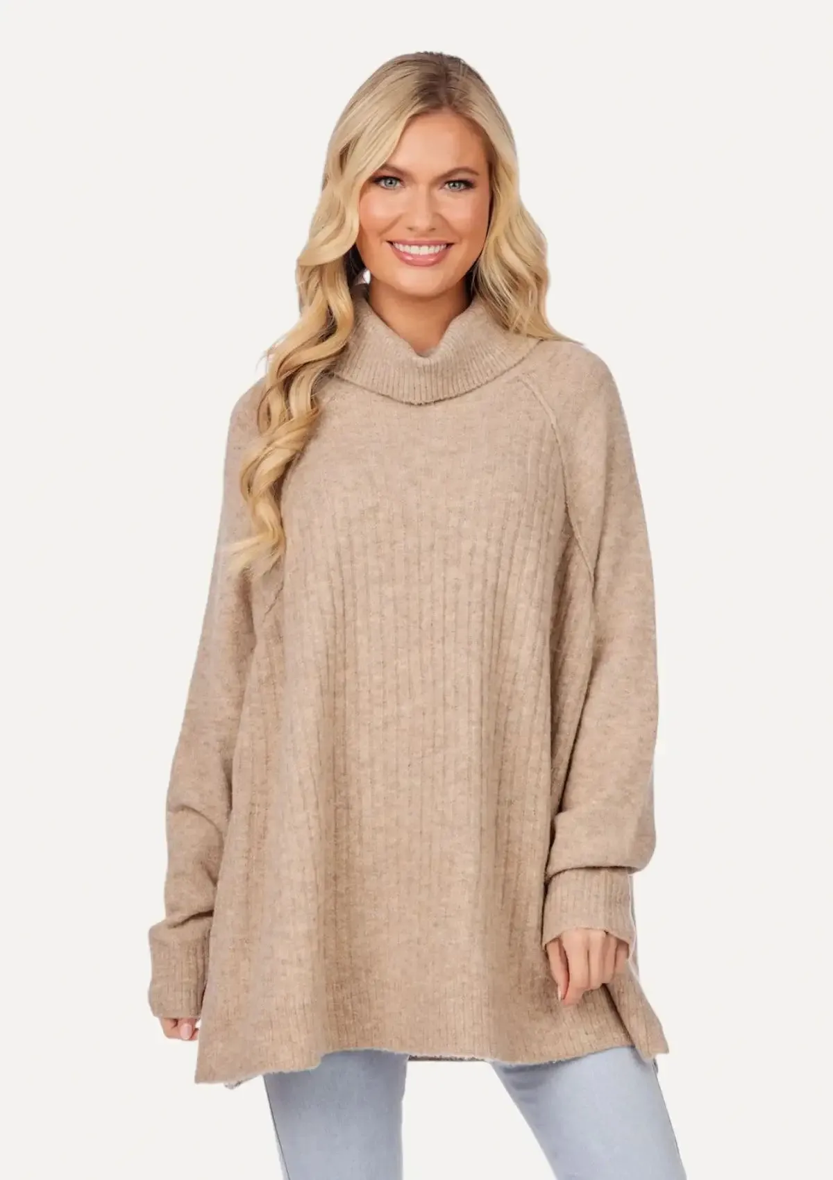 Freddie Ribbed Sweater - Tan