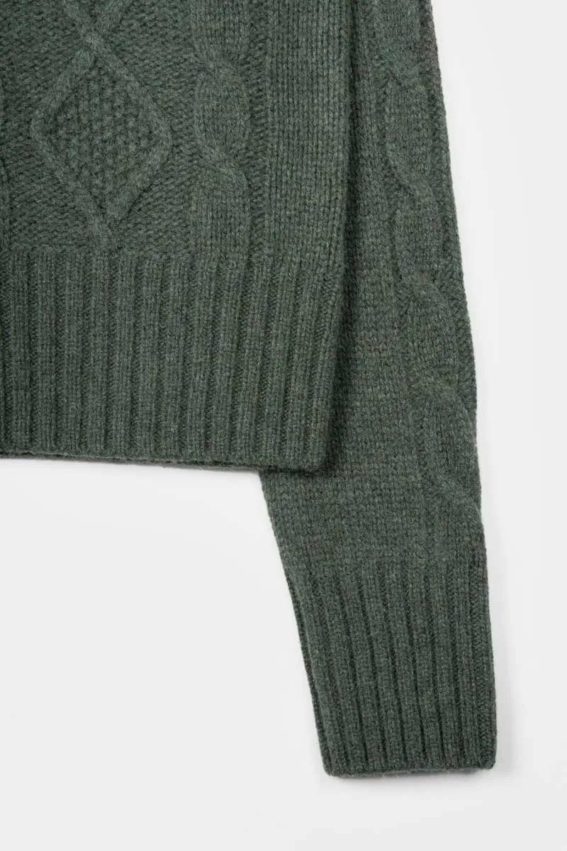 Giuditta Wool Zip Sweater Green