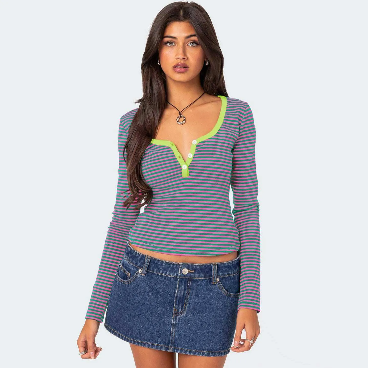 Glow Chic's Contrast Color Striped Sweater