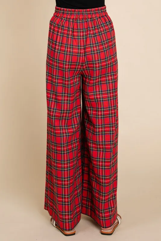 Holiday Perfection Red Plaid Pants