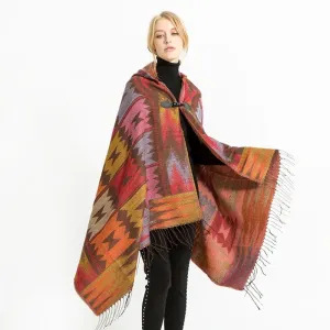 Hooded DEIA Poncho cape shawl wrap