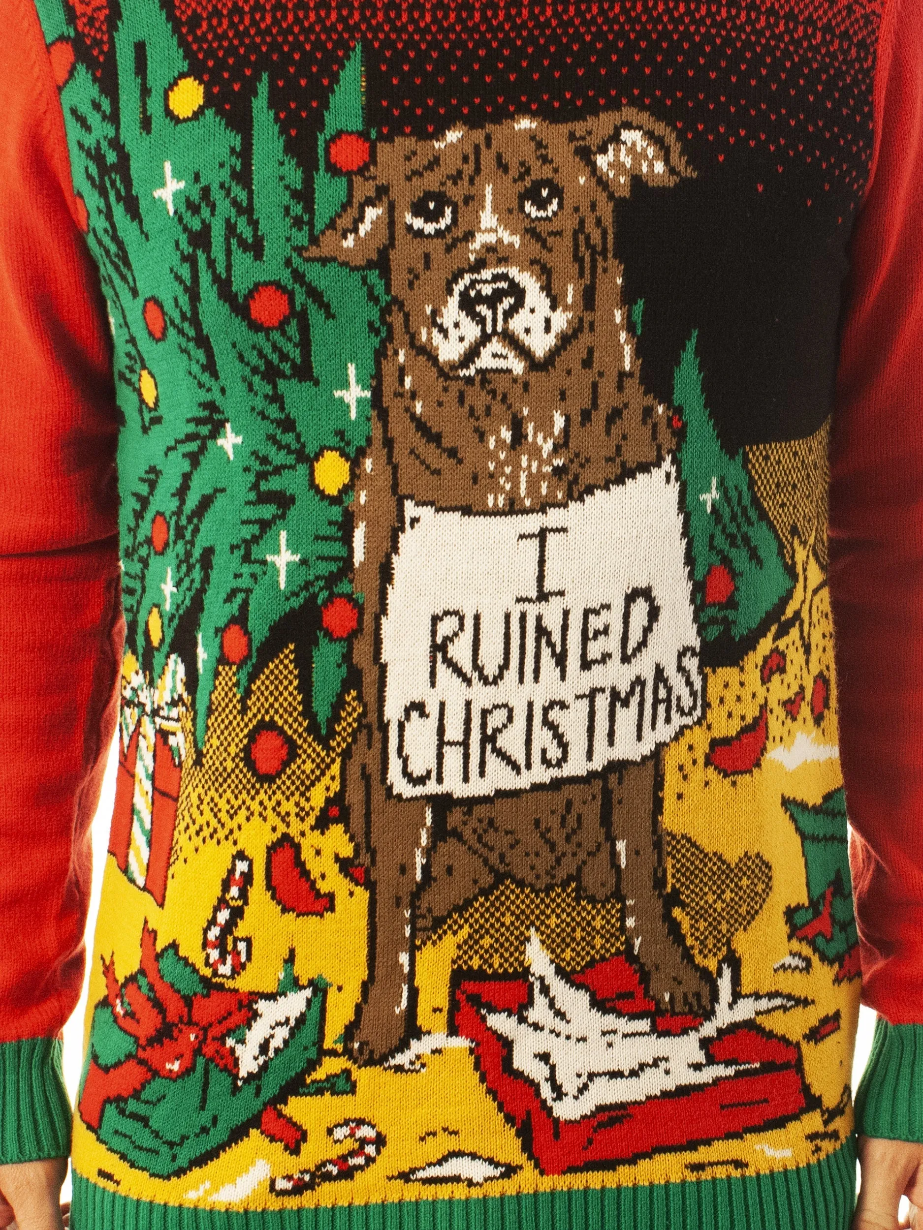 I Ruined Christmas Dog Shaming Ugly Christmas Sweater - Xmas Gifts For Him Or Her