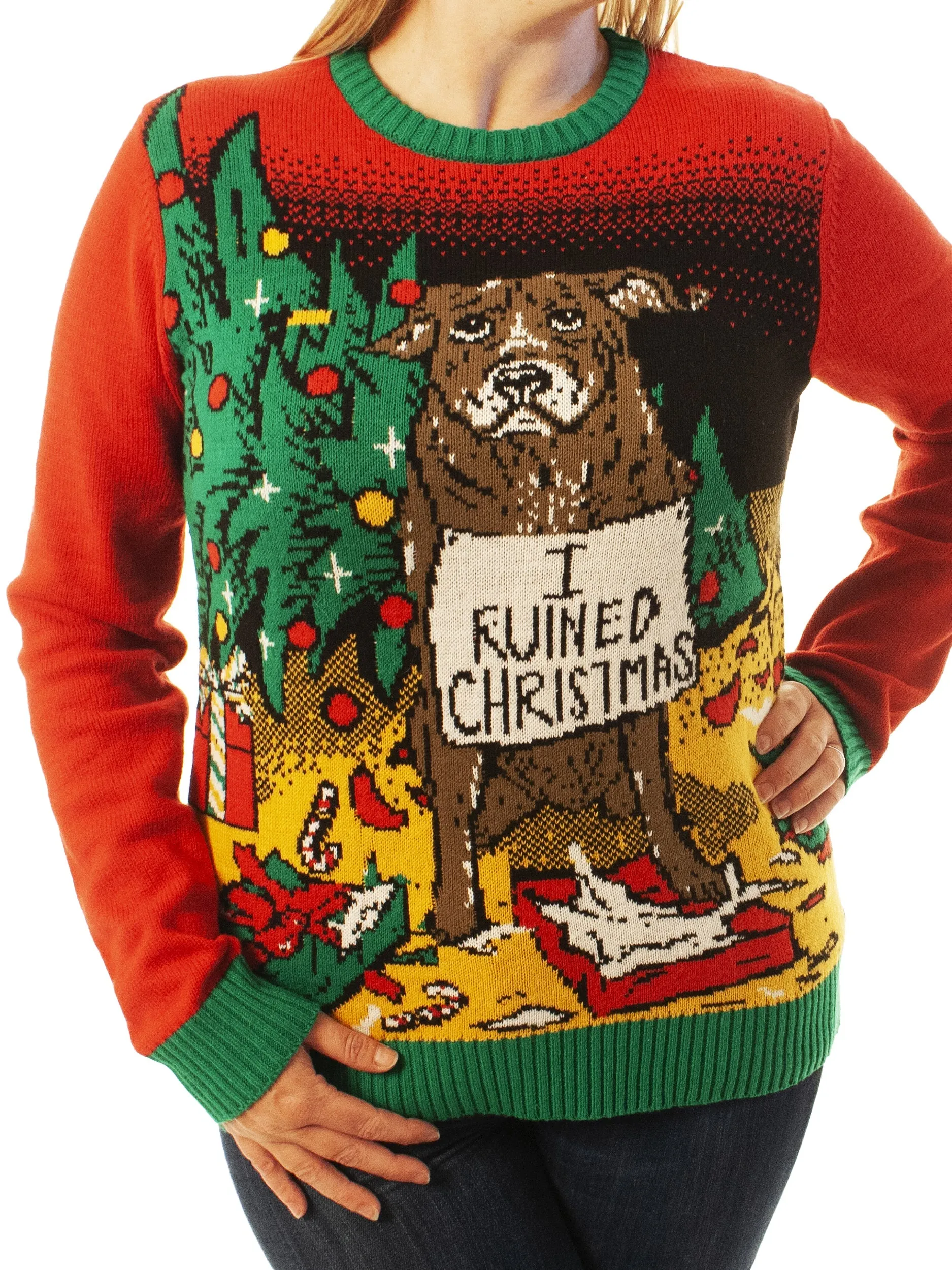 I Ruined Christmas Dog Shaming Ugly Christmas Sweater - Xmas Gifts For Him Or Her