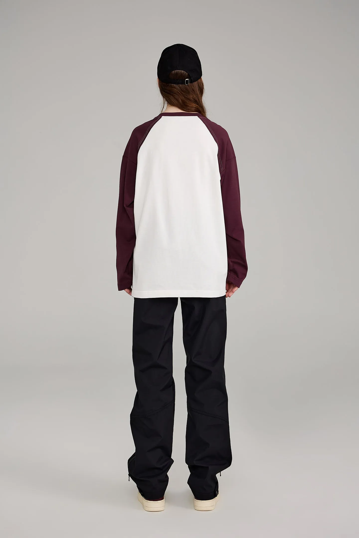 ICS Raglan Sleeve Contrast Color Long Sleeve T-shirt