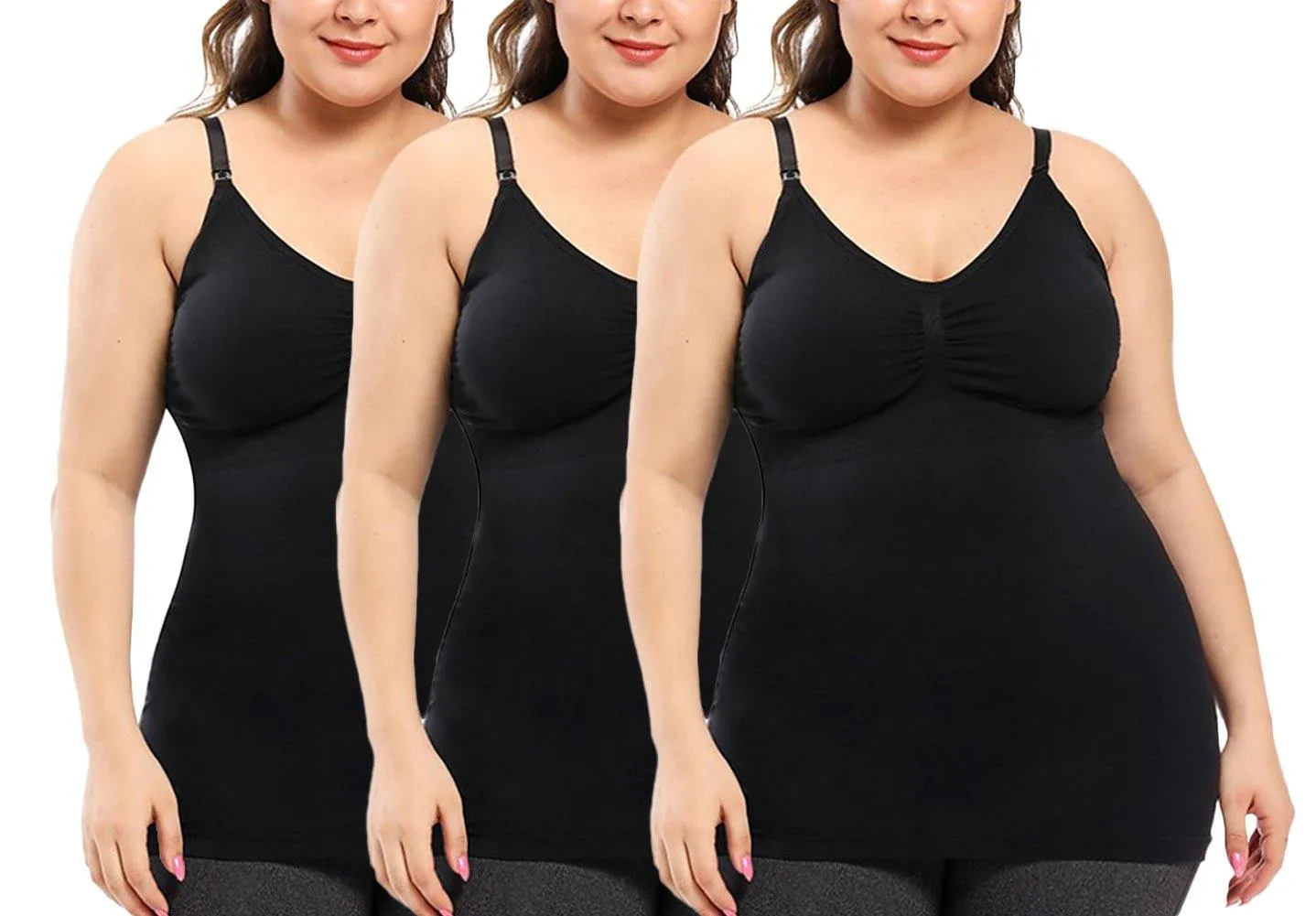 iLoveSIA 3PACK Plus Size comfortable breathable Nursing Tank Top