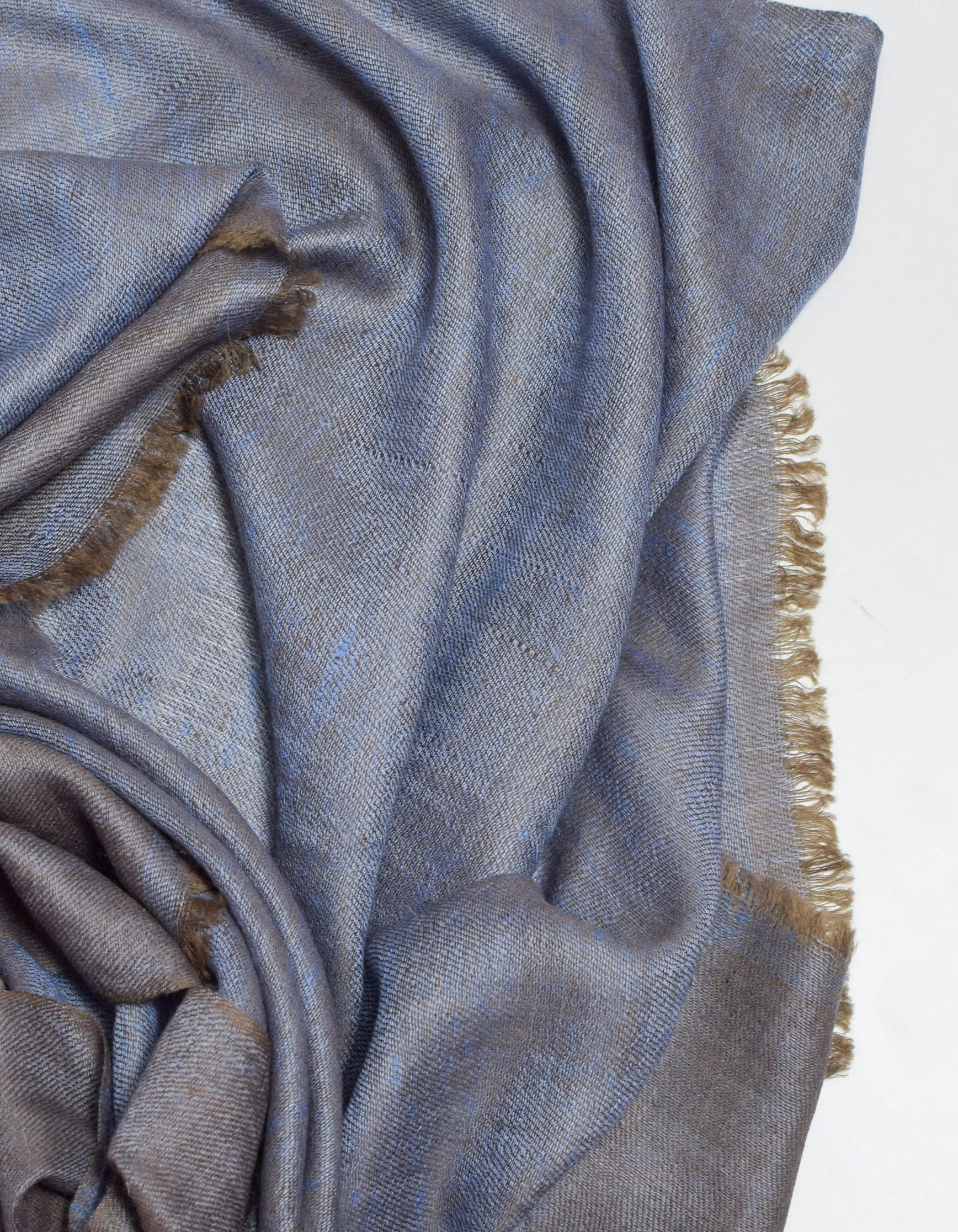 Kashmir Grey Handwoven Reversible Cashmere Pashmina Shawl