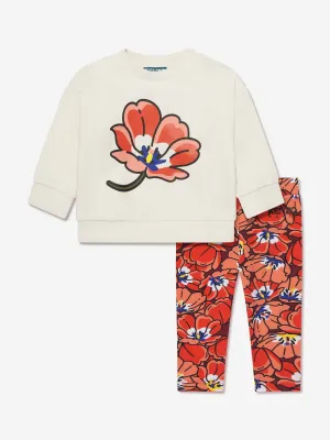 KENZO Baby Girls Sweater And Leggings Set in Ivory