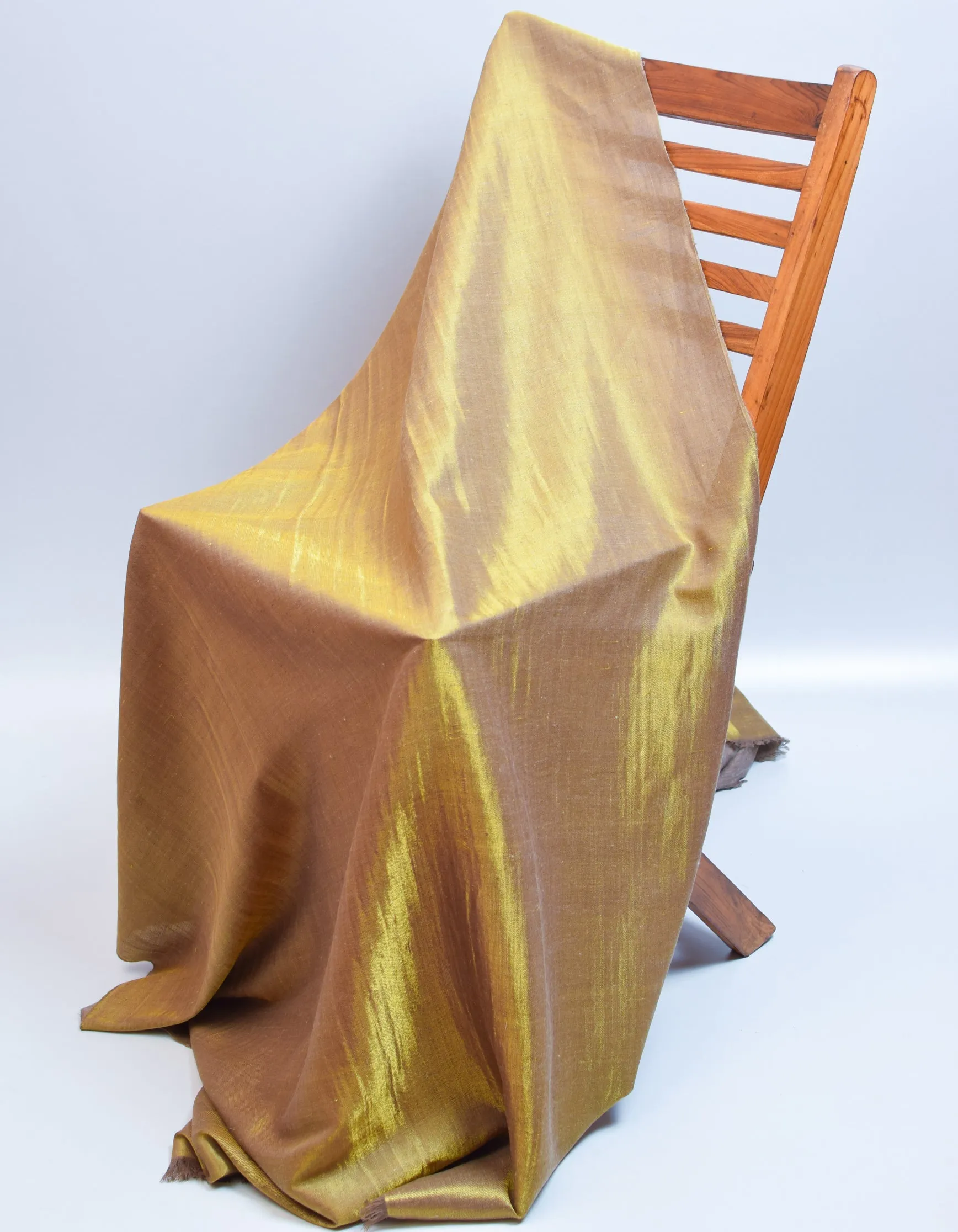 Khaki Gold Zari Handwoven Reversible Cashmere Pashmina Shawl