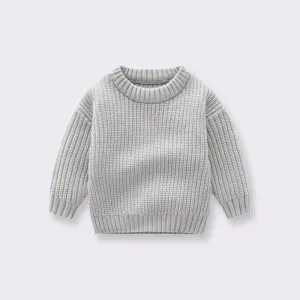 Knit Pullover Sweater in Gray