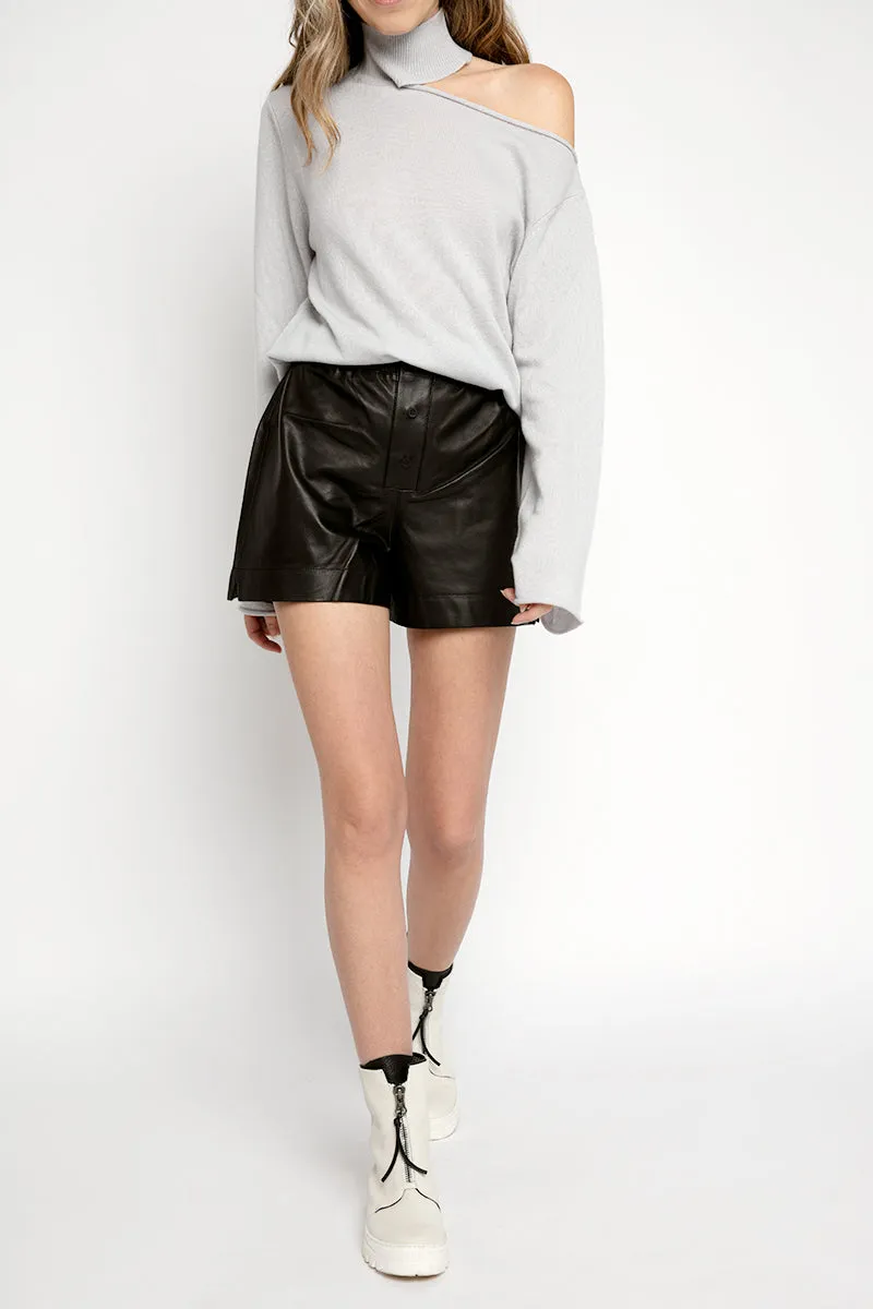 Langley Cut Out Cashmere Sweater in Lead Crystal