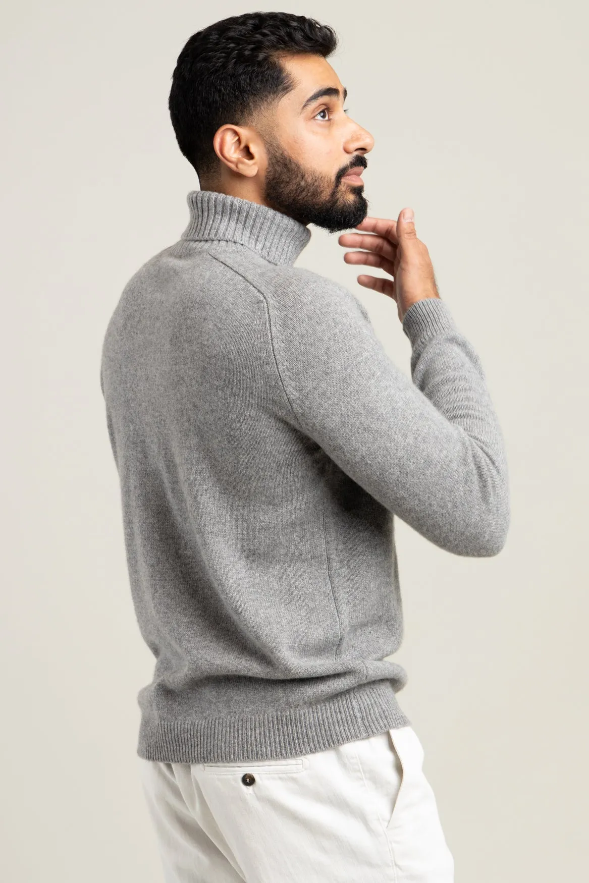 Light Grey Cashmere Rollneck Sweater