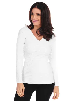 Long Sleeve Lattice V-Neck (28VLS)