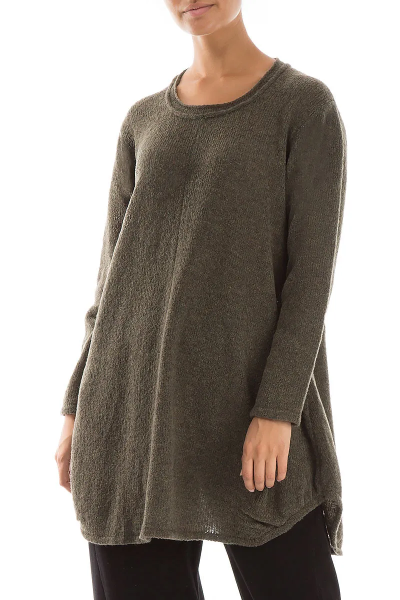 Loose Cosy Khaki Wool Sweater