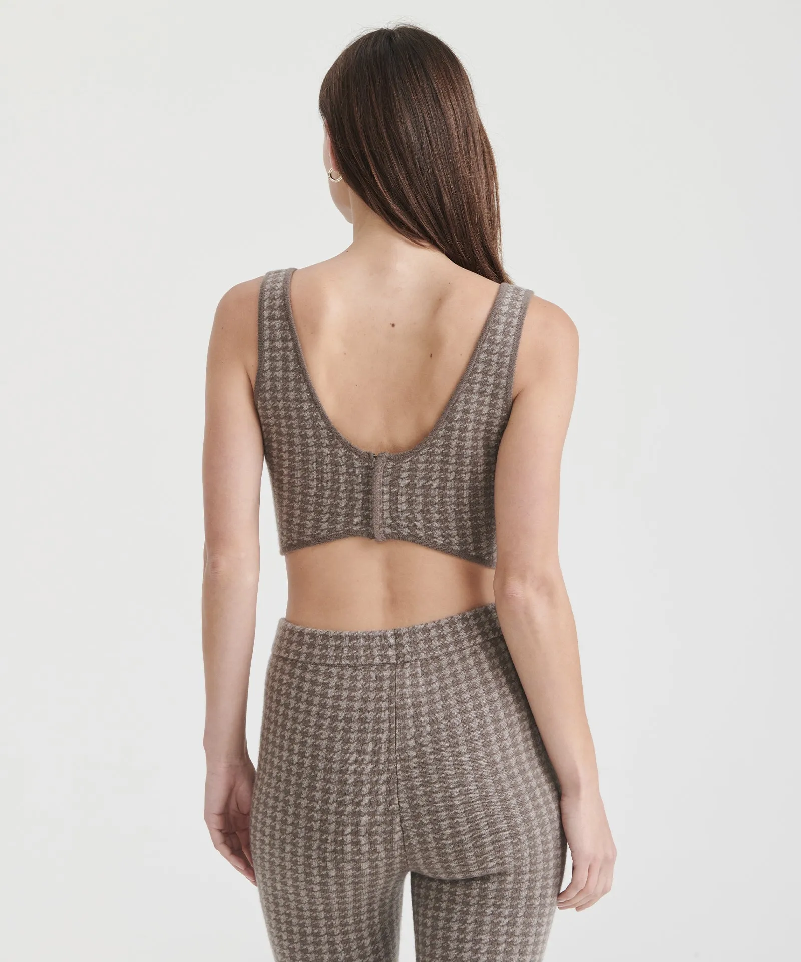 Luxe Houndstooth Jacquard Corset Top