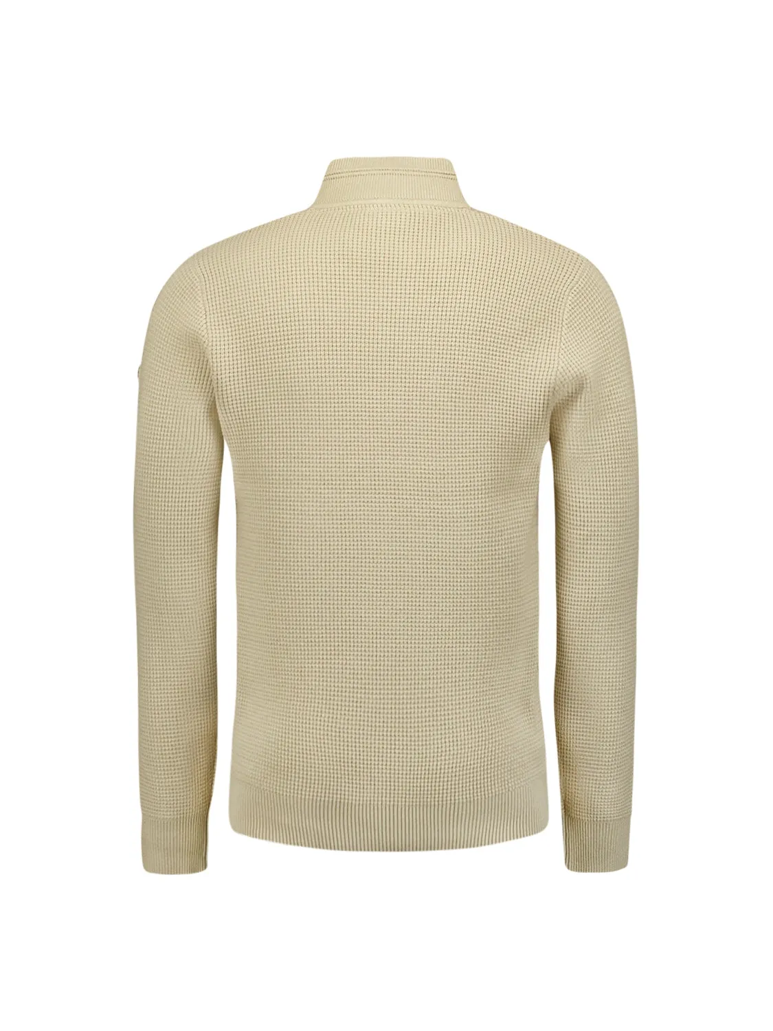 Luxury Half-Zip Sweater with Solid Jacquard: Elegant and Comfortable | Cement