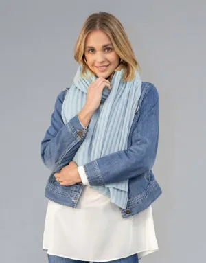 Luxury Rib Plaid Scarf in Freeze