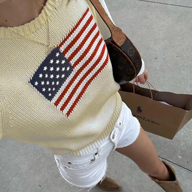 Mable American Flag Sweater