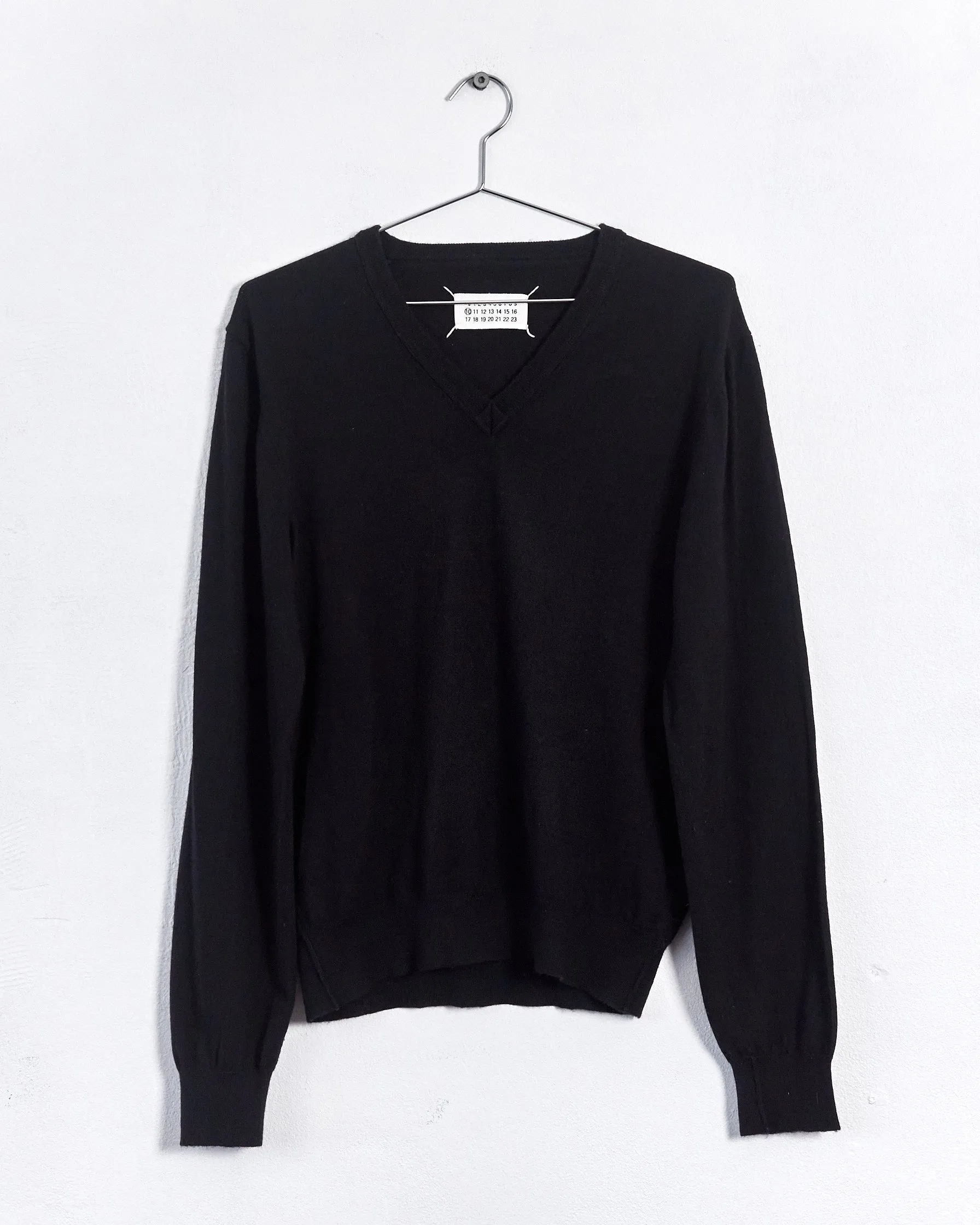 Maison Margiela v neck wool sweater, black, 12