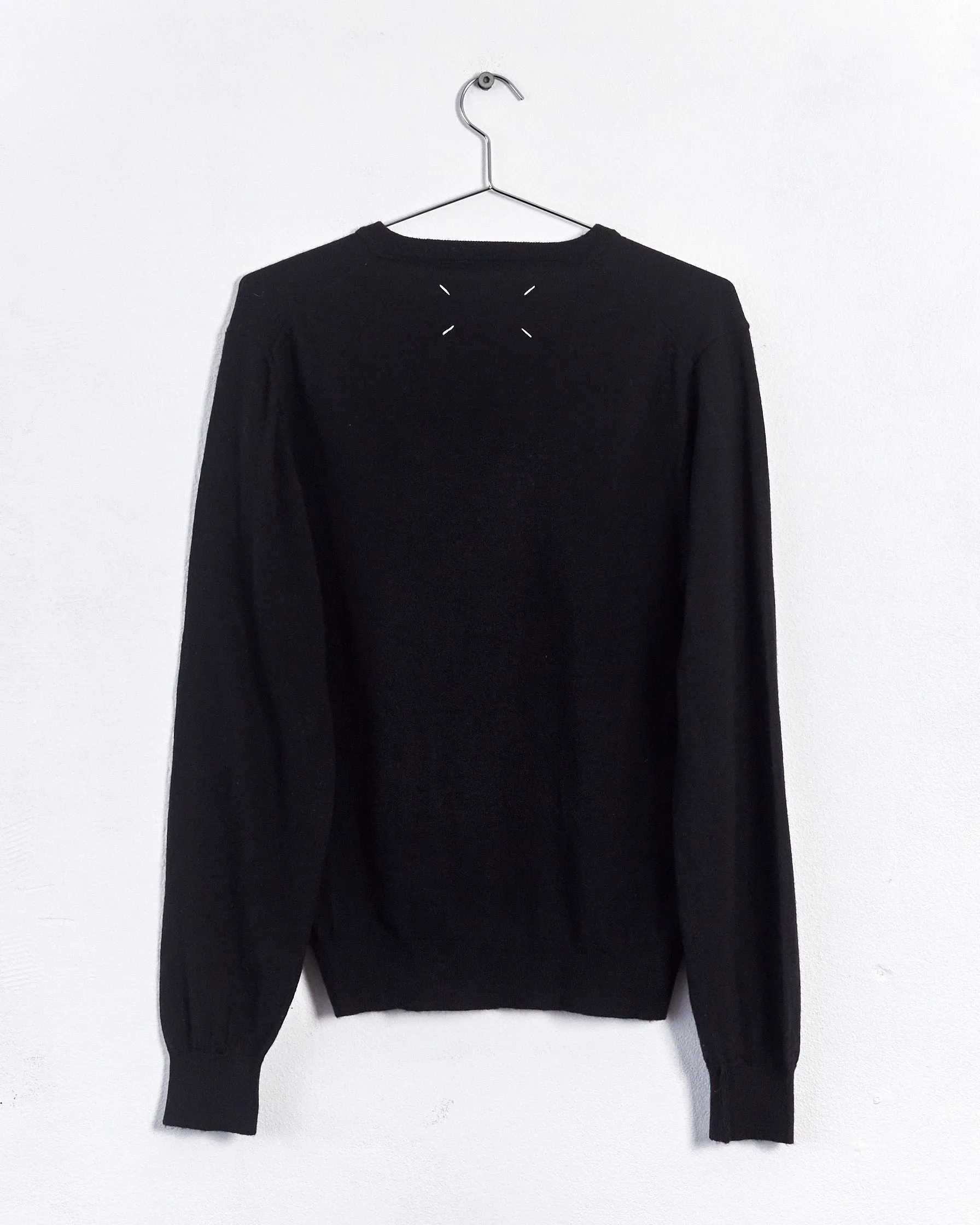 Maison Margiela v neck wool sweater, black, 12