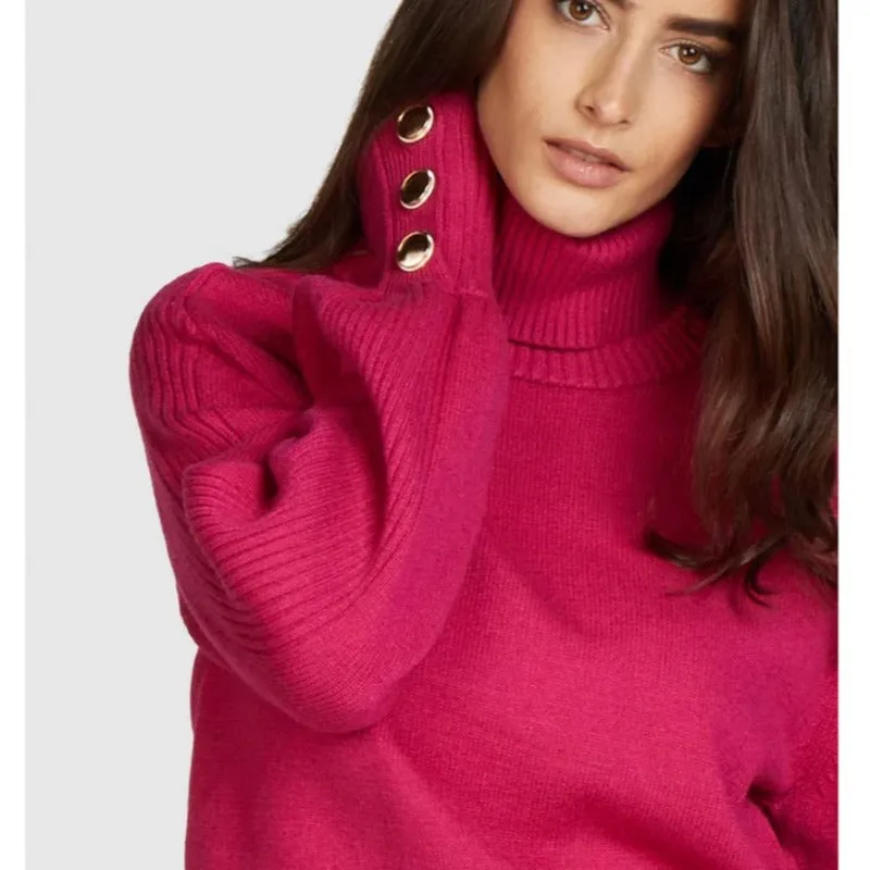 Marc Aurel Turtle/Crewneck Sweater - Hot Pink