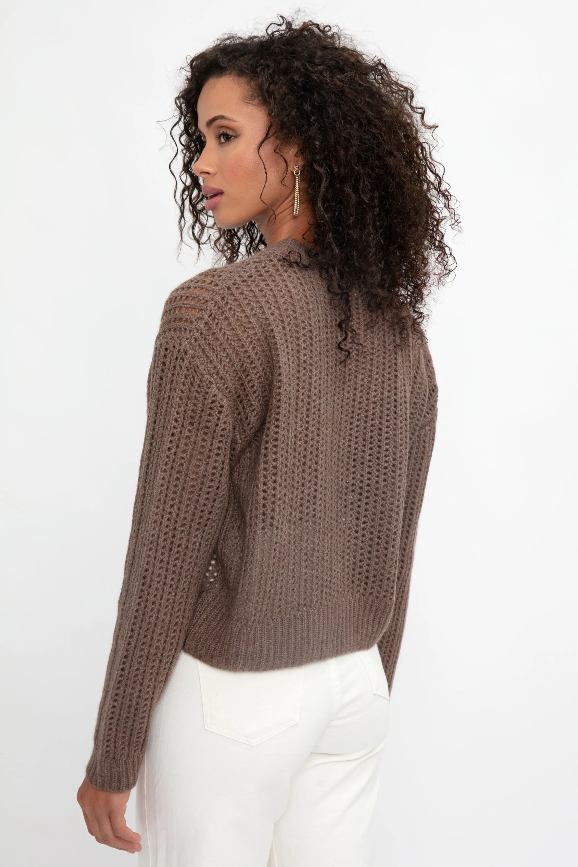 Marci Cashmere Sweater in Swiss Brown