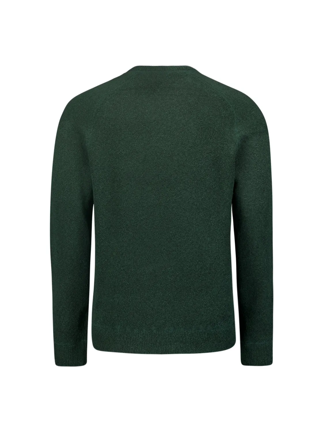 Melange Wool Sweater with Crew Neck: Timeless Comfort and Elegance | Dark Green