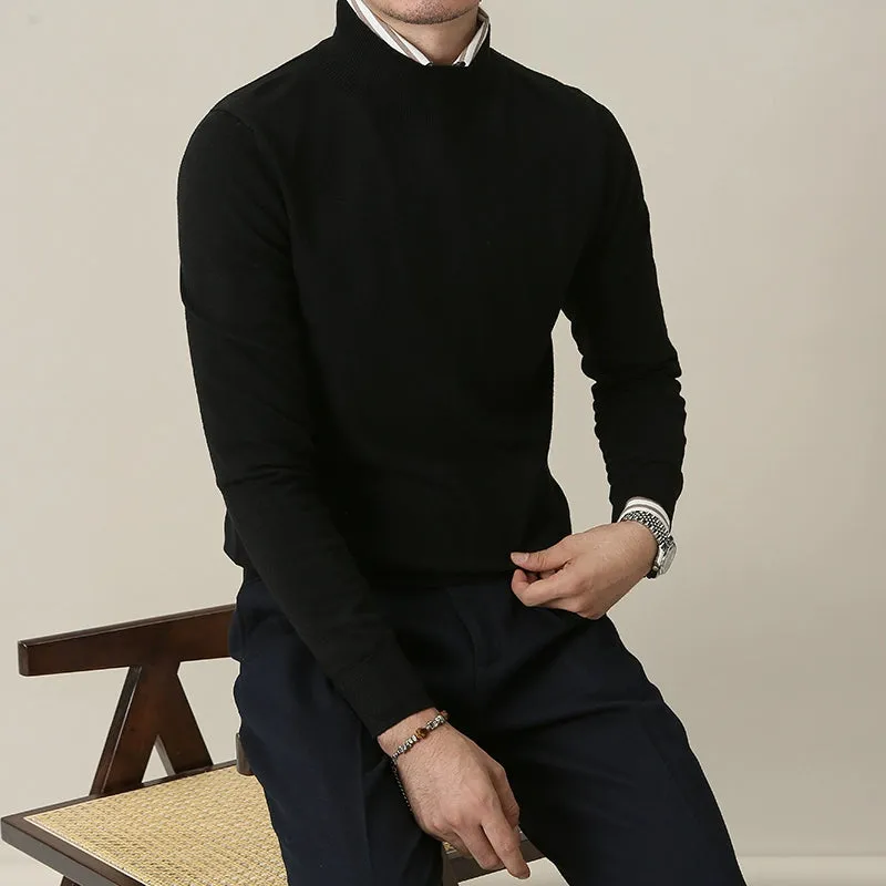 Men's Half Turtleneck Slim Fit Wool Sweater