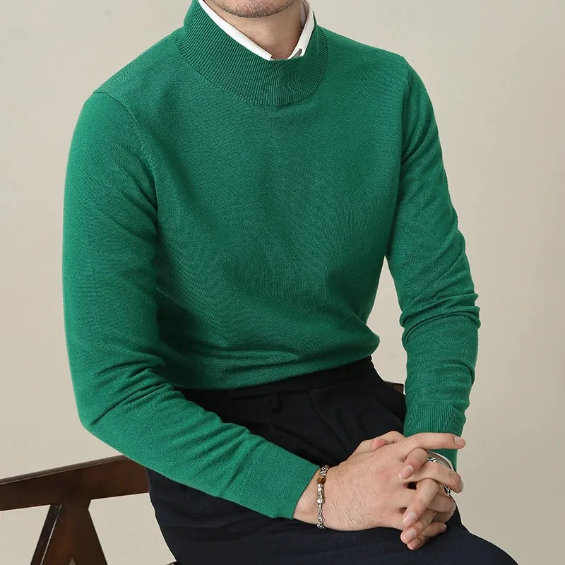 Men's Half Turtleneck Slim Fit Wool Sweater