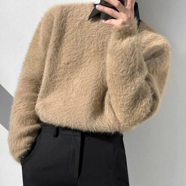 Mink Wool Casual Knit Sweater