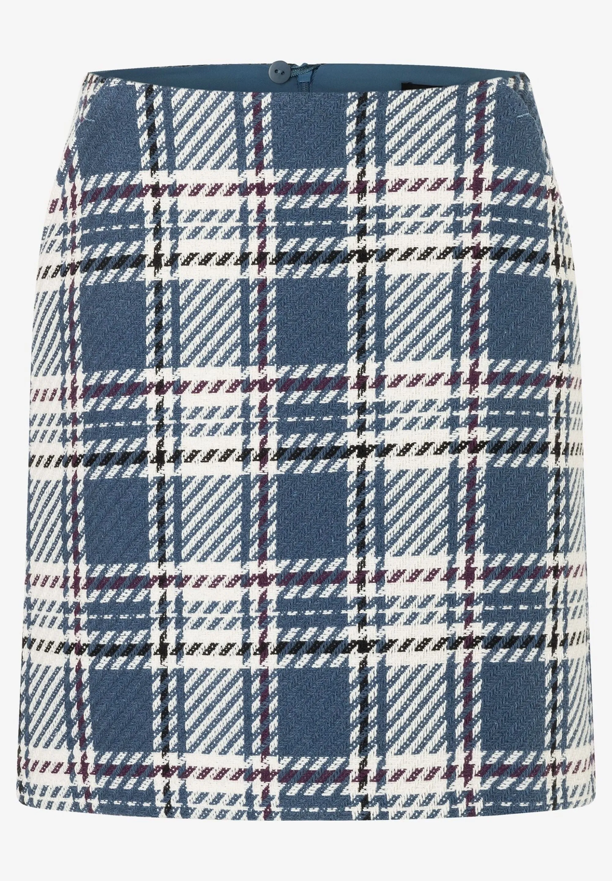 More & More Maxi Check Skirt Grey Blue MLT