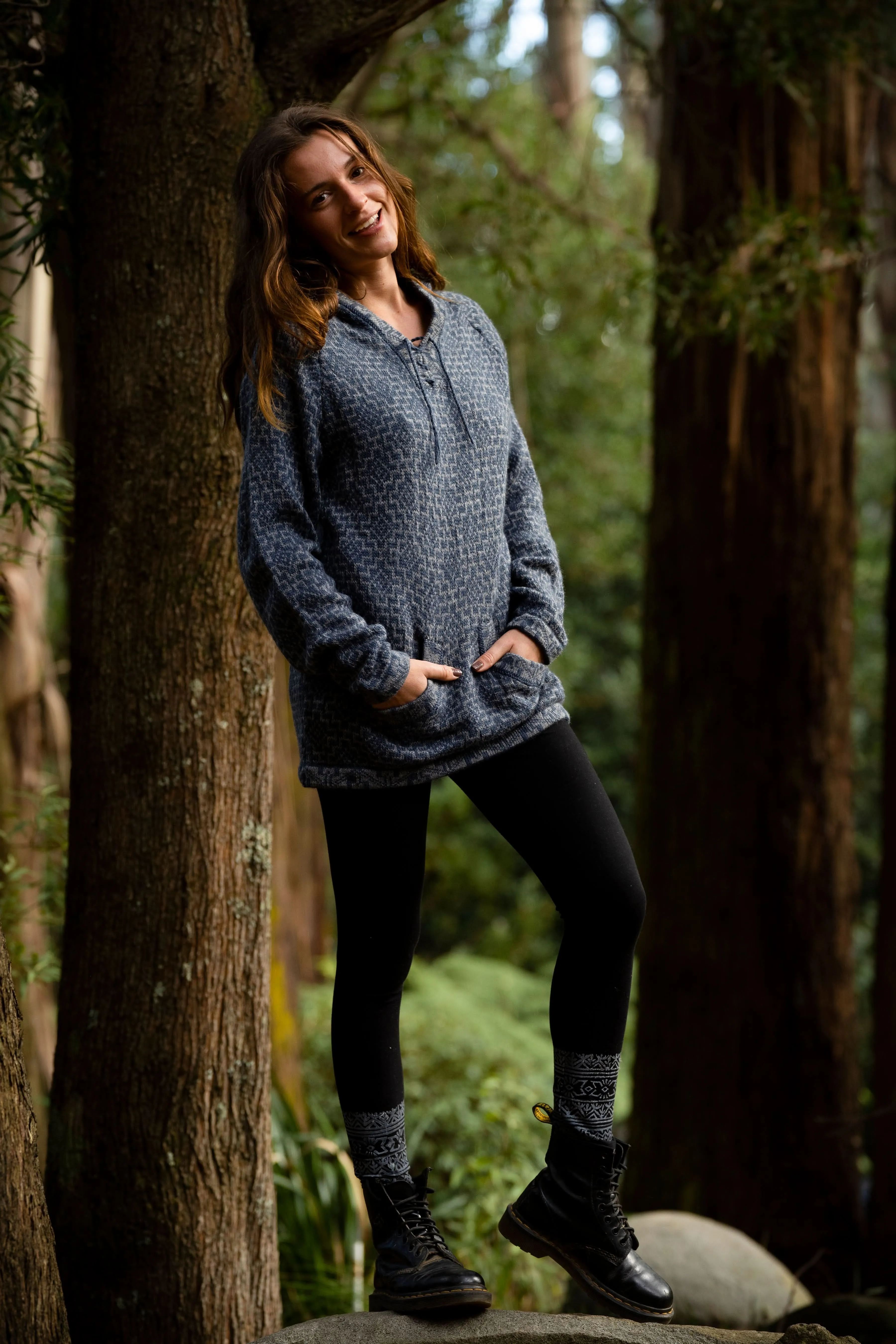 Mountain Alpaca Sweater - Blue